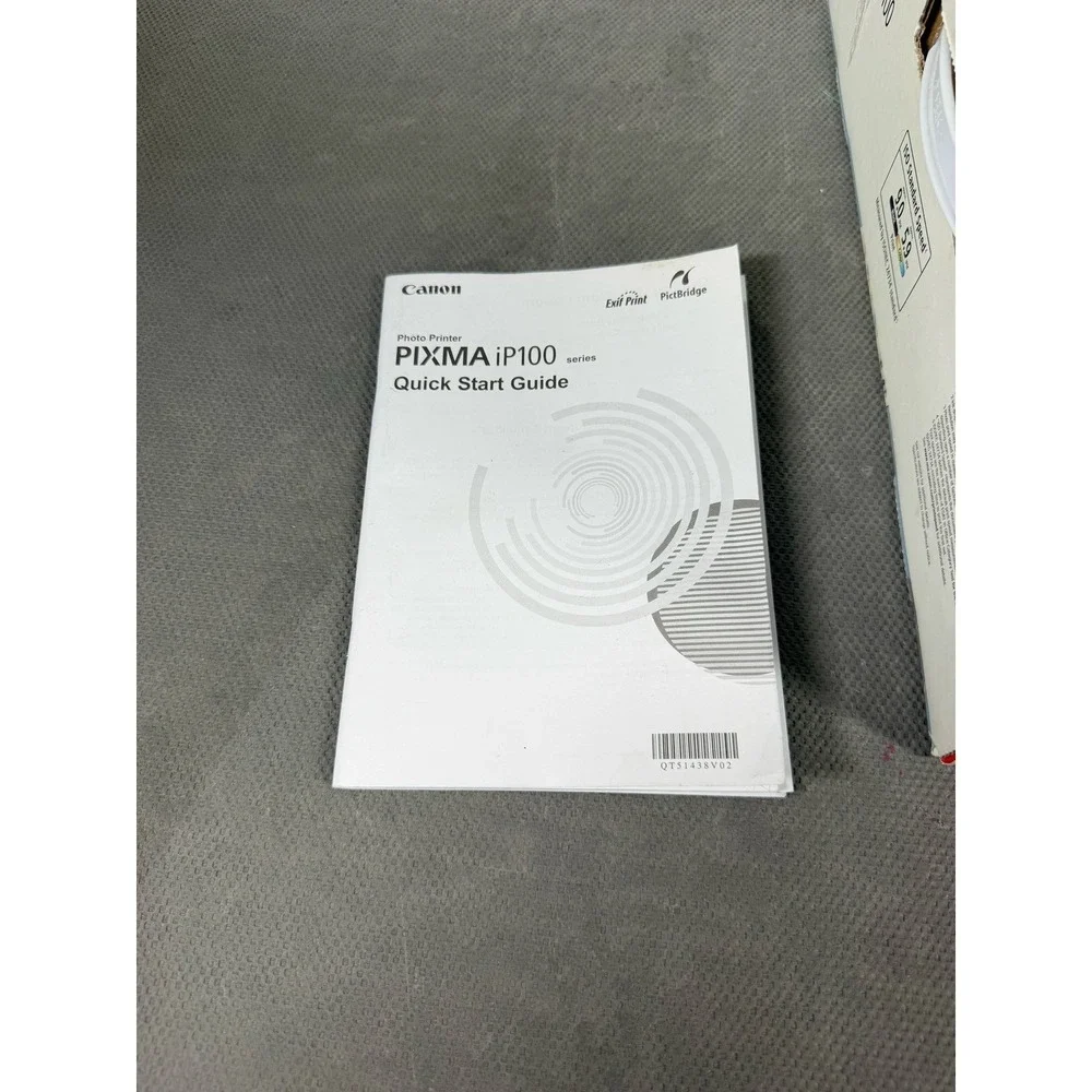 Canon PIXMA iP100 Inkjet Photo Printer Mobile Wireless 1446B002 Silver Gray